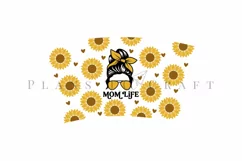 mom life sunflower starbucks 16oz hot cup wrap svg presized template for tumbler grande suitable for cricut and silhouette