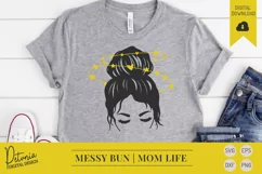 Woman In Messy Bun SVG | Mom Life SVG Product Image 6