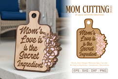 Floral Mom Cutting Board - Mothers Day Gift Laser Cut Product Image 1