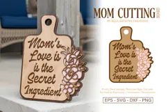 Floral Mom Cutting Board - Mothers Day Gift Laser Cut Product Image 1