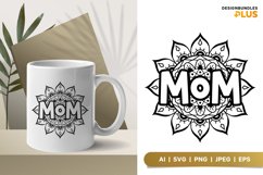 Mandala Pattern with Mom Text SVG Product Image 1