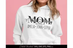 Custom Mom Shirt Design - Split Mom with kids names custom Product Image 1