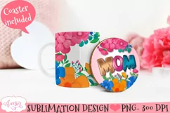 Floral Mom mug wrap PNG for sublimation |Mother's day Product Image 2