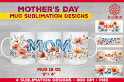 Bundle of Floral MOM Mug Wrap Sublimation Designs Product Image 6