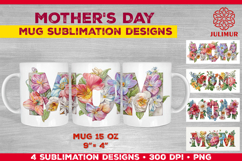 Floral MOM Mother’s Day Mug Wrap Sublimation Design Product Image 1