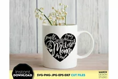 Download this Mom heart svg today. These Mother Mother Heart SVG are compatible with Cricut, Glowforge and Silhouette Cutting Machines.