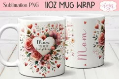 Mom Mug Wrap PNG | Mother's Day mug Sublimation design Product Image 1