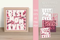 Mom Mum card Layered papercut Best Mom Ever Mothers Day 