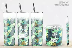 mom of boys skinny tumbler and pen sublimation