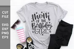 Mom of the Birthday Girl, with stars Hand Lettered SVG Product Image 2