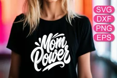 Mom power SVG lettering, Mother's Day funny quote design. Product Image 2