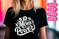 Mom power SVG, Mother's Day greeting funny quote. Product Image 1