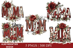 Mother's Day Word Art: Mama, Mom, Mum, Mum Day design pngs Product Image 1
