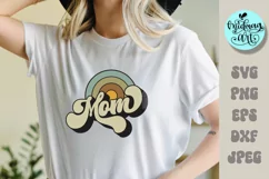 Retro mom rainbow svg, mother's day svg, mom sublimation Product Image 1