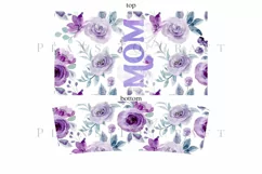 mom rose purple watercolor mothers day 40oz quencher tumbler sublimation full wrap high resolution transparant background