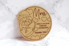 Mom Gift Laser Cut Round Mothers Day SVG Design Product Image 2