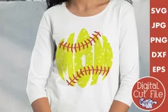 Grunge Softball Mom | Sports Svg Design Cut File Product Image 1