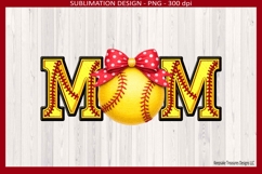 Mom Softball, Faux Embroidery Letters, Sublimation Png Product Image 1