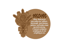 Special Floral Message for Mom Laser Cut Sign SVG Template Product Image 2