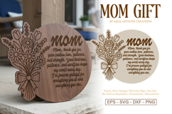 Special Floral Message for Mom Laser Cut Sign SVG Template Product Image 1
