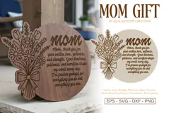 Special Floral Message for Mom Laser Cut Sign SVG Template Product Image 1