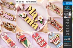 Mother's Day Stanley Toppers Laser Cut Bundle | Mom Gift SVG Product Image 1