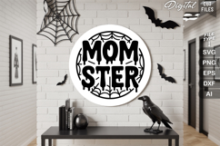 Mom Ster SVG File | Halloween Round Sign SVG Product Image 1