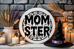 Mom Ster SVG File | Halloween Round Sign SVG Product Image 2