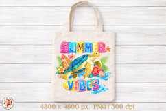 Summer Vibes Sublimation Design with sea turtle Product Image 3