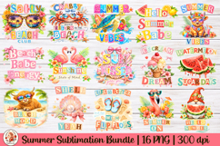 Summer Vibes Sublimation Design Bundle| Preppy Summer Collag Product Image 1