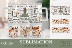 mom tumbler sublimation design being used as a 40 oz tumbler wrap print