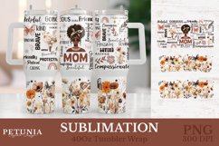mom tumbler sublimation design being used as a 40 oz tumbler wrap print