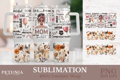 mom tumbler sublimation design being used as a 40 oz tumbler wrap print