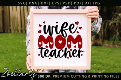 Mom Teacher SVG for Cricut Mothers Day T-shirt Mug Design Product Image 4