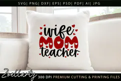 Mom Teacher SVG for Cricut Mothers Day T-shirt Mug Design Product Image 7