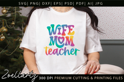 Mom Teacher SVG for Cricut Mothers Day T-shirt Mug Design Product Image 5