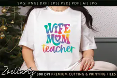 Mom Teacher SVG for Cricut Mothers Day T-shirt Mug Design Product Image 5