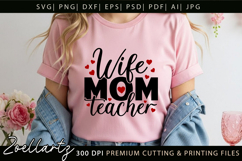 Mom Teacher SVG for Cricut Mothers Day T-shirt Mug Design Product Image 4
