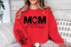 Mom the queen of our hearts Sleeve SVG Design Product Image 3
