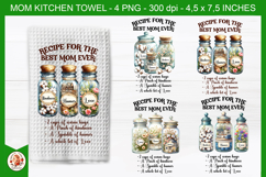 Mom Kitchen Towel, Best Mom Ever Recipe, Mothers Day Product Image 1