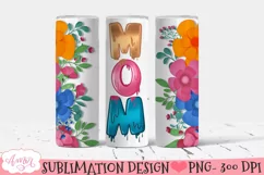 Floral Mom Tumbler Wrap for Sublimation | Mother's day PNG Product Image 2