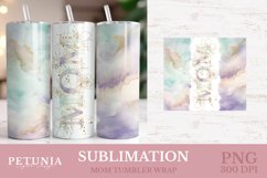 Mom tumbler wrap png being used as a mother's day gift tumbler print