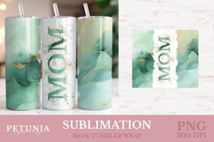 Mom tumbler wrap png being used as a mother's day gift tumbler print