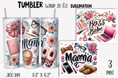 Boss Babe Tumbler Wrap, Woman Business, mama, 20 oz Skinny Product Image 1