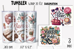 Boss Babe Tumbler Wrap, Woman Business, mama, 20 oz Skinny Product Image 1