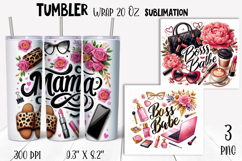 Boss Babe Tumbler Wrap, Woman Business, mama, 20 oz Skinny Product Image 1