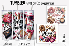 Boss Babe Tumbler Wrap, Woman Business, mama, 20 oz Skinny Product Image 1