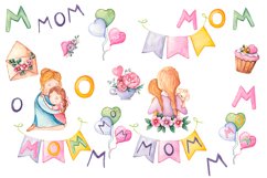 Mom watercolor clipart, mother&#039;s day clipart Product Image 4