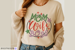 Mom Wife Boss Mother's Day SVG PNG Design Product Image 4