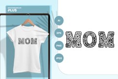 Mom Text with Flowers and Leaves Pattern Inside Product Image 1